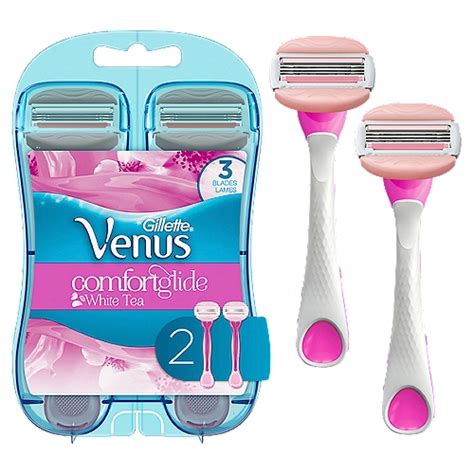 Gillette Venus Comfortglide White Tea Disposable Razors And Gel Bars 067 Oz 2 Count Shoprite