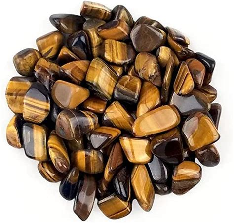 Tumbled Tigers Eye Stones In Organza Bag