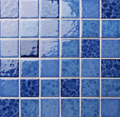 Blue Color Blend And Flower Texture Surface Make The Ceramic Mosaic