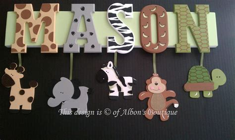 5 Letter Name Custom Jungle Zoo Safari Themed Name Sign 5100 Via