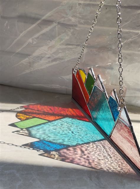 Misty Mountain Stained Glass Smoky Mountains Suncatcher 7 Etsy