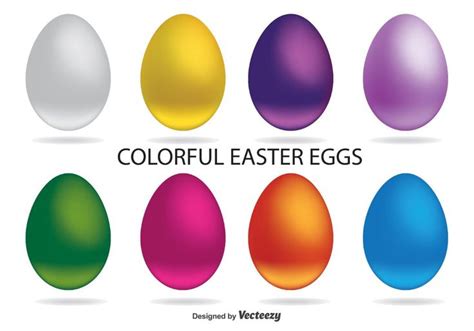 Colorful Easter Egg Vectors | Easter colors, Egg vector, Coloring ...