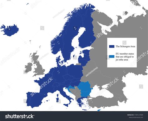 Detailed Colored Flat Political Map Schengen Stock Vector (Royalty Free ...