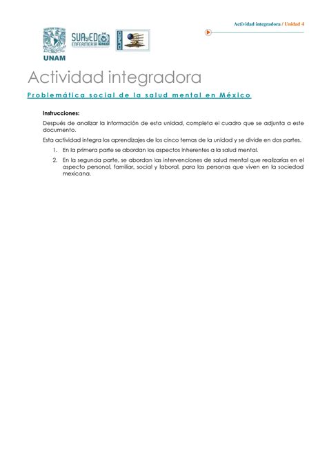 Actividad Integradora Enfermeria En Salud Mental Comunitaria