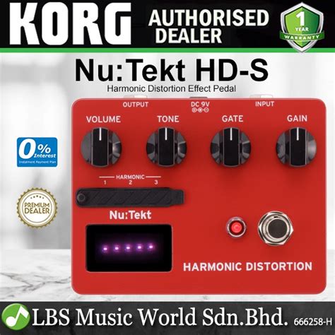 Korg Nu Tekt HD S Harmonic Distortion Guitar Effect Pedal Kit NuTekt