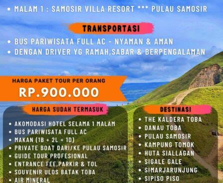 Paket Wisata Danau Toba 3 Hari 2 Malam TOUR DANAU TOBA MURAH