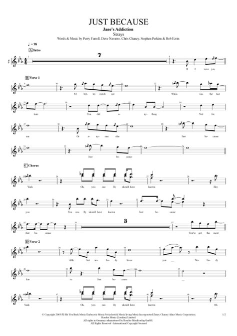 Just Because Tab By Jane S Addiction Guitar Pro Full Score MySongBook