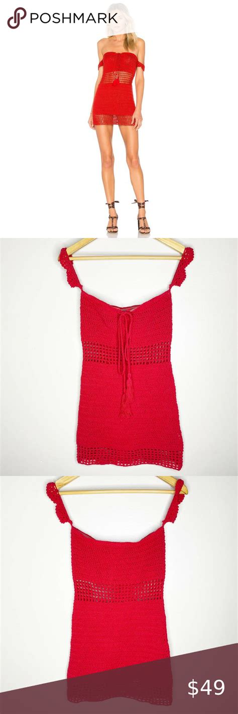 Revolve Majorelle Miles Red Crochet Mini Dress Xs