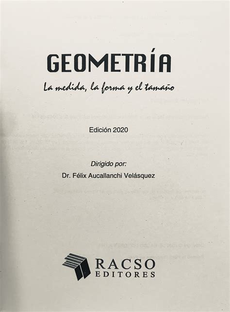 Libro Geometra Coleccion Alfa Racso Editores