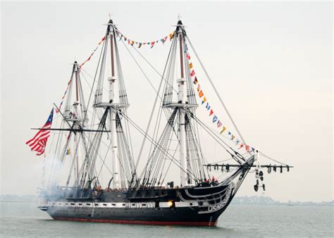 USS Constitution built in 1797 and still serving in the US Navy ...