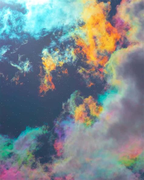 Download Trippy Aesthetic Clouds In Various Colors Wallpaper