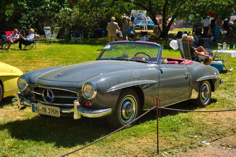 BADEN BADEN GERMANY JULY 2022 Gray Mercedes Benz 190 SL W121 1955