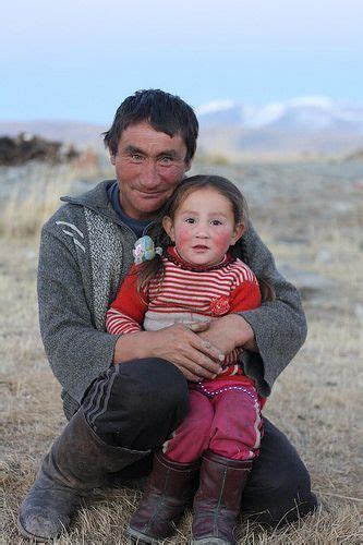 Mongolian Father And His Daughter Kazakhstan People People Of The