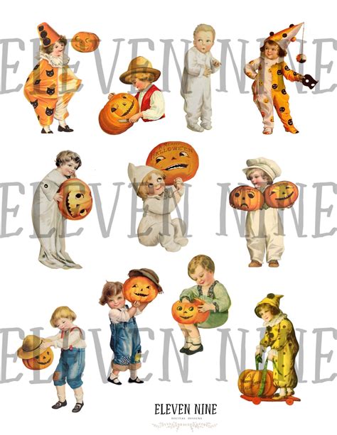 Fussy Cut Halloween Vintage Halloween Digital Collage Sheet Etsy