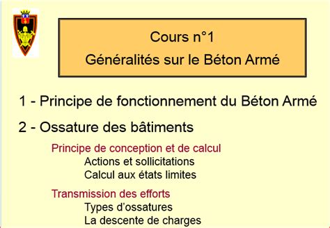 Cours n1 généniralisés sur le béton armé dessin batiment les livre