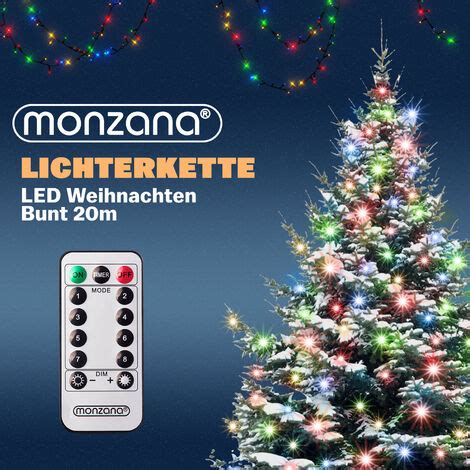 Monzana Guirlande Lumineuse Led Avec T L Commande Minuteur