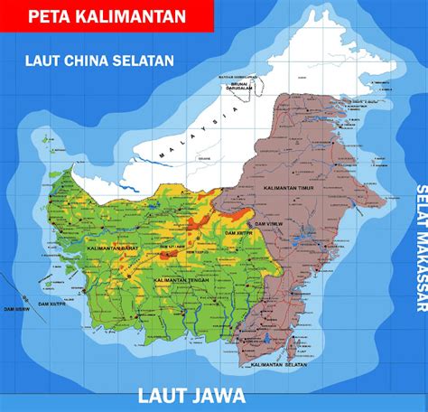 Detail Gambar Peta Pulau Kalimantan Beserta Keterangannya Koleksi Nomer