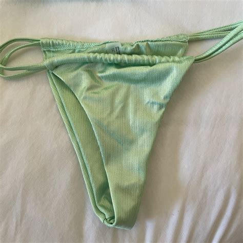 Shein Shimmery Green Bikini Set Size M Never Worn Depop