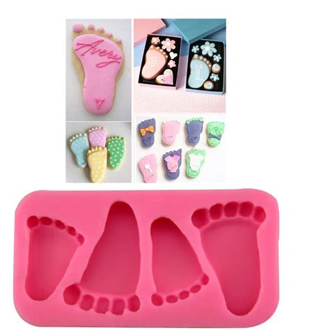 Aliexpress Buy Pc Baby Feet Shape Cake Mold Silicone Feet