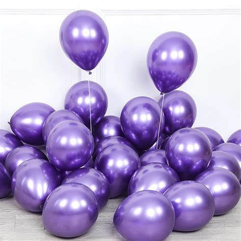 25 Unidades Balão Bexiga 5 Polegadas Violeta Cromado Metalizado