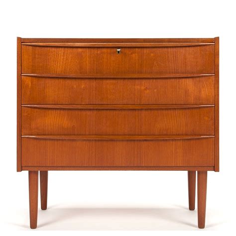 Teak Mid Century Danish Vintage Chest Of Drawers Retro