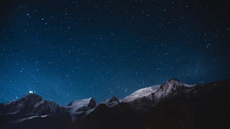 wallpaper starry sky, mountains, night HD : Widescreen : High ...