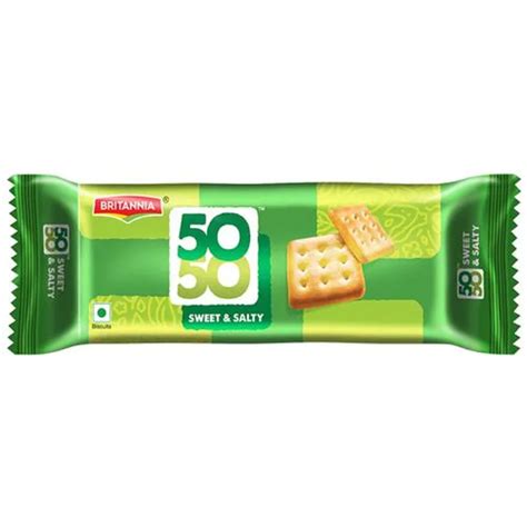 Britannia 50-50 Sweet & Salty Biscuits, 76 g (Pack of 12) | Glubery.com