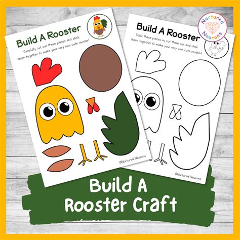 Make a Remarkable Rooster with this Build A Rooster Craft - Nurtured Neurons