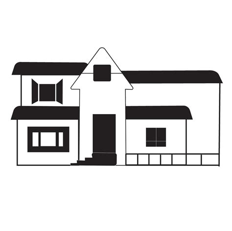 luxury house vector design illustration in black and white colors ...