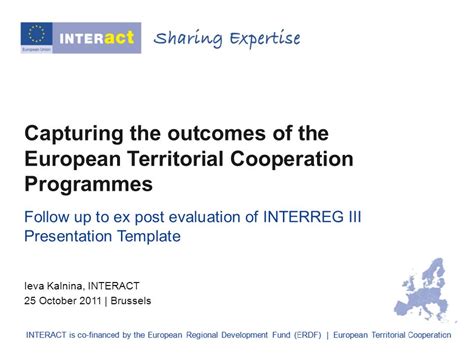 Capturing The Outcomes Of The European Territorial Cooperation