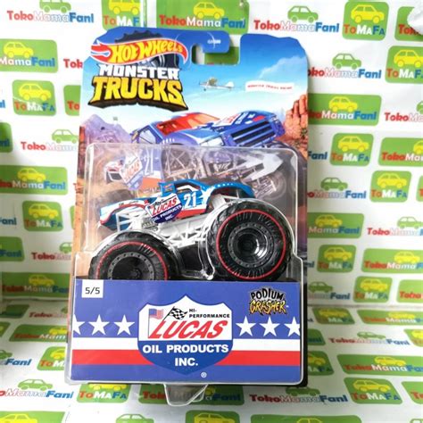 Jual Baru Hotwheels Monster Trucks Podium Crash Lucas Oil Special