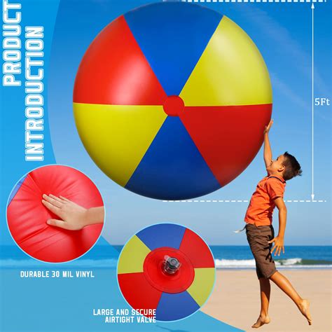 Snapklik.com : Glimin Giant Inflatable Beach Ball Jumbo Rainbow Ball ...