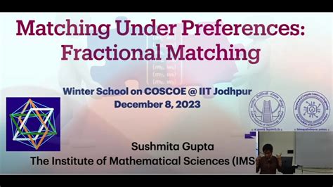 Fractional Stable Matching I By Dr Sushmita Gupta Youtube