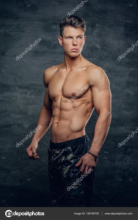 Shirtless Muscular Man Posing In Sweatpants Jacob Lund Photography