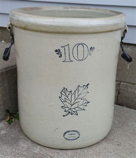 Xlnt Vintage Antique Western Stoneware Monmouth 10 Gallon Crock W Bail