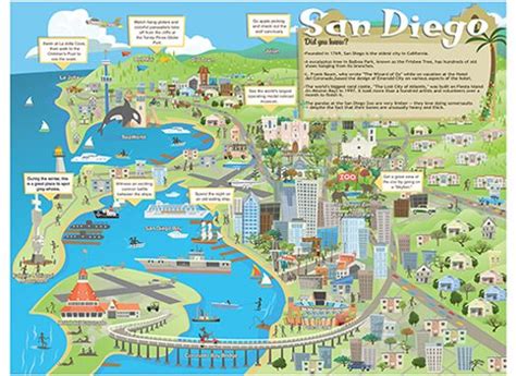 Tourist Map Of San Diego - Vector U S Map