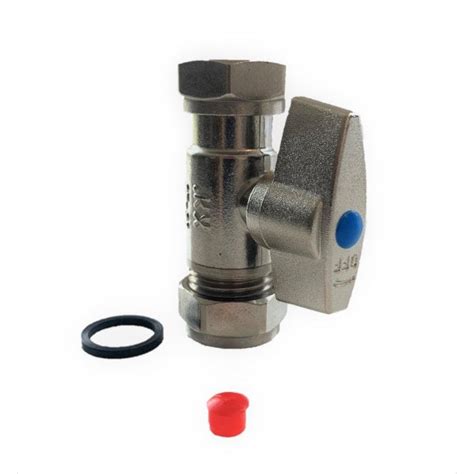 15mm X 1 2 Angled Service Isolation Valve With On Off Handle Build And Plumb