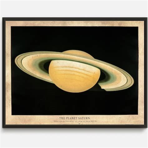 Antique Astronomy Print Saturn Space Poster Art Print Outer Etsy UK