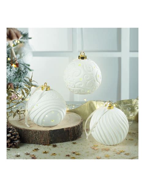 Palla Natale In Ceramica Con Luce Led