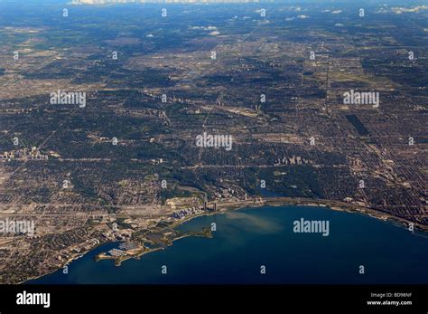 Aerial View Of Toronto Humber River And Mimico Creek At Humber Bay And