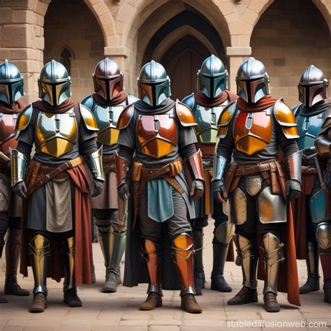 Mandalorian Knights Army in Medieval Setting - Digital Art | Stable ...