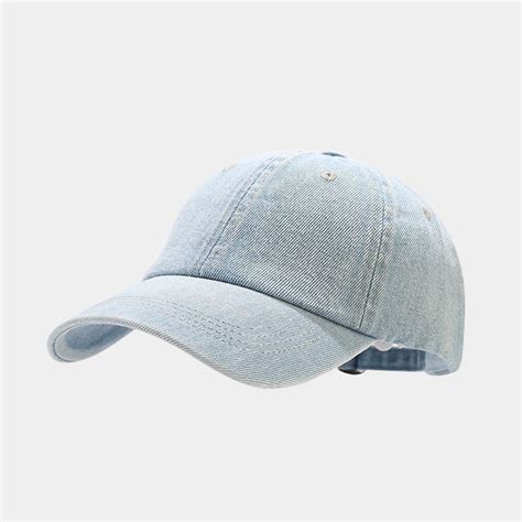 Casquette De Baseball En Denim Noir Et Bleu Casquette Ajustable