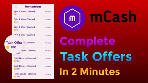 How To Complete Task Offers In Mcash App And Unlimited Coins Trick