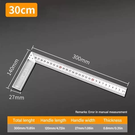 Measuring Tool Right Angle Gauge Double Sided Scale Triangle Ruler Woodworking £494 Picclick Uk