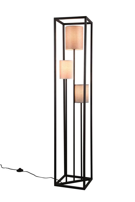 Moderne Zwart Beige Vloerlamp Trio Leuchten Ross Directlampen Nl