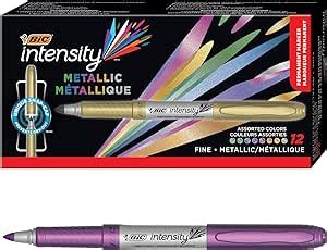 BIC Intensity Metallic Permanent Marker Fine Point Assorted Metallic