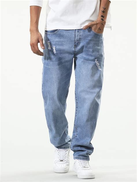 Manfinity Hypemode Hombres Jeans De Pierna Recta Con Bolsillo Oblicuo