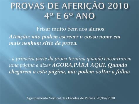 Ppt Provas De Aferi O E Ano Powerpoint Presentation Free