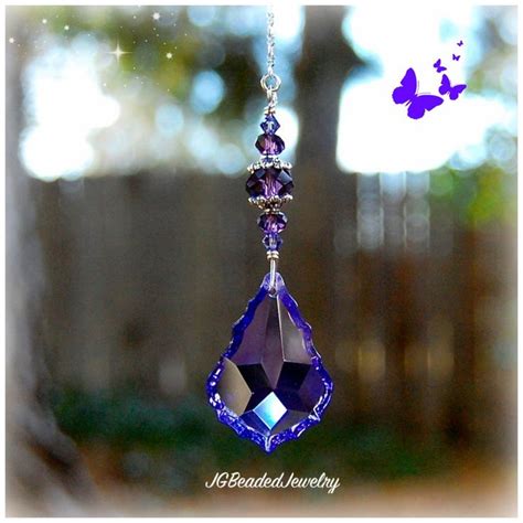 Purple Teardrop Crystal Suncatcher Prism Jgbeads Crystal