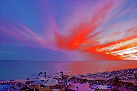 Sunset Over Sea Of Cortez And Encanto Near Puerto Penasco In Sonora